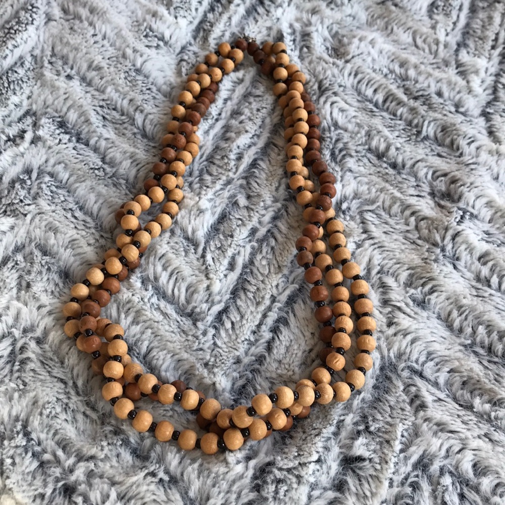 Wooden beaded necklace
